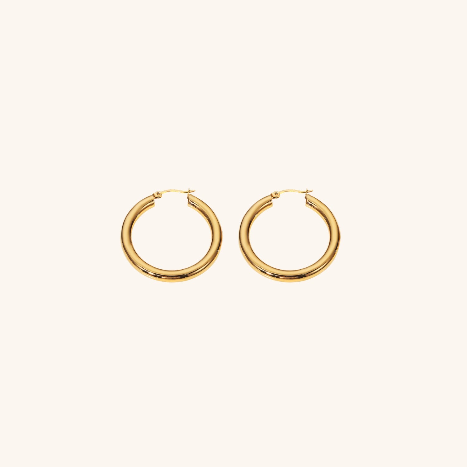 Wide Hoop Earrings | Elegant Stainless Steel-Plated 18k Gold Design 5