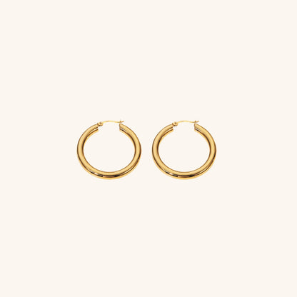 Wide Hoop Earrings | Elegant Stainless Steel-Plated 18k Gold Design 5
