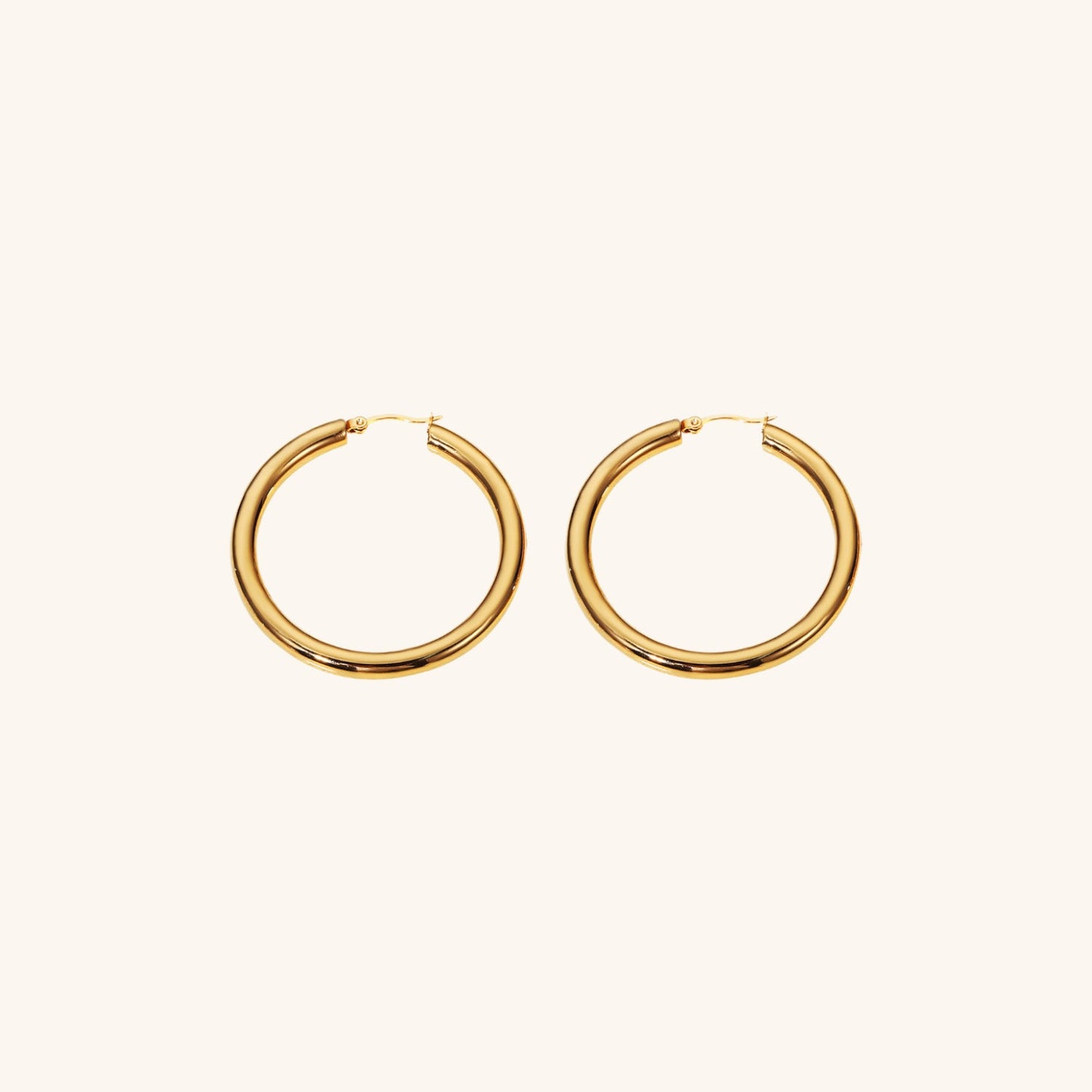 Wide Hoop Earrings | Elegant Stainless Steel-Plated 18k Gold Design 6
