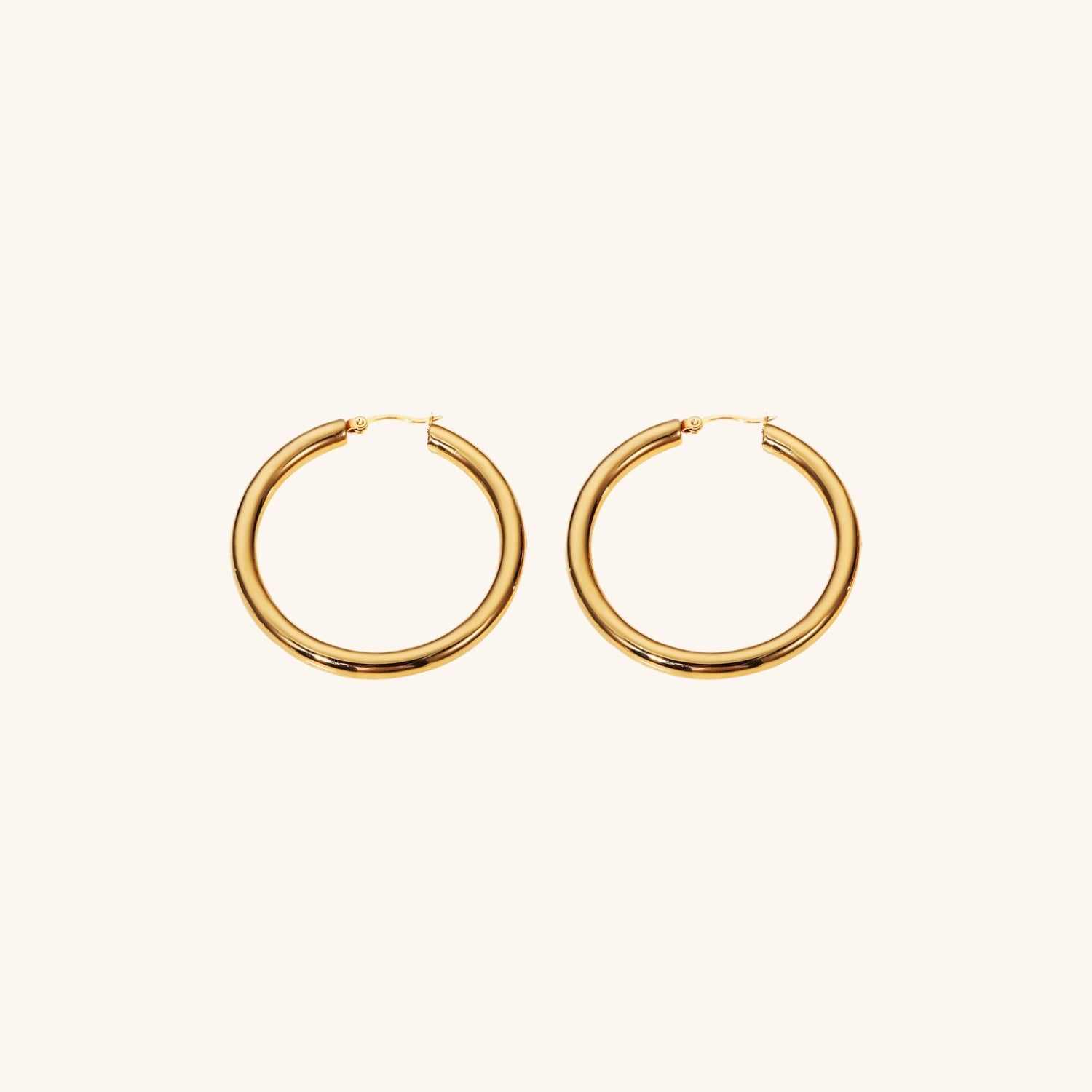 Wide Hoop Earrings | Elegant Stainless Steel-Plated 18k Gold Design 6
