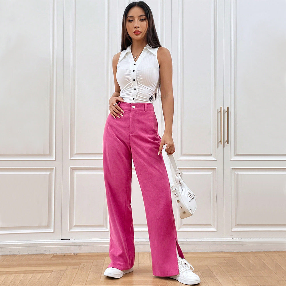Wide Leg Corduroy Trousers | Chic Modern Style for Women 4