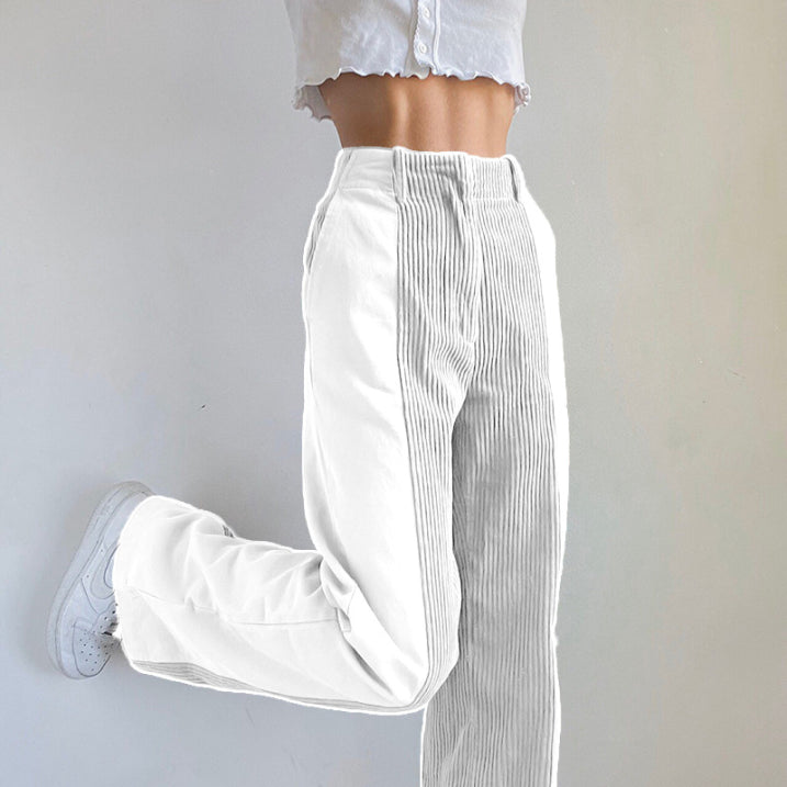 Wide Leg Trousers | High-Waisted Corduroy for Effortless Style 1
