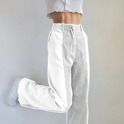 Wide Leg Trousers | High-Waisted Corduroy for Effortless Style 1