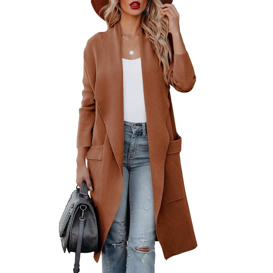Winter Coat | Stylish Suede with Elegant Knitted Design 0
