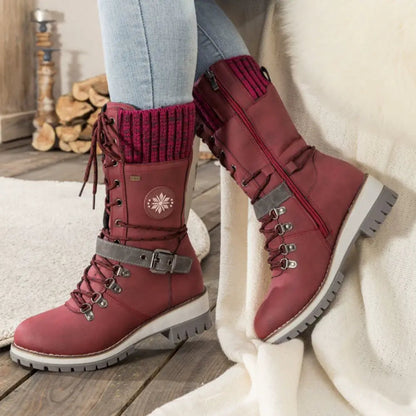 Winter Lace-Up Boots | Cozy Knitted Cuff with Non-Slip Sole 3