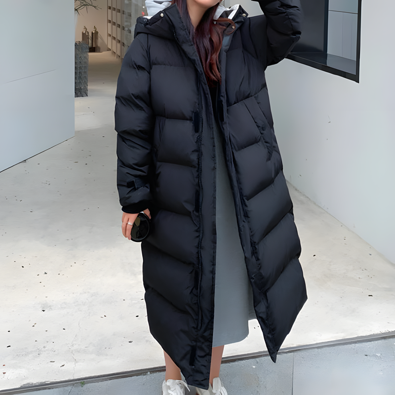 Women's Long Padded Jacket | Cozy Hooded Design for Winter Warmth 1