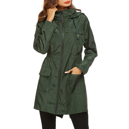 Women's Rain Jacket | Lightweight Water-Resistant Packable Design with Cinched Waist 1