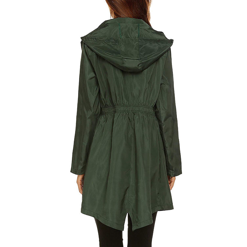 Women's Rain Jacket | Lightweight Water-Resistant Packable Design with Cinched Waist 3