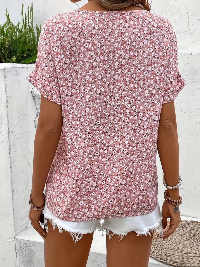 Womens Blouse | Floral Print Lightweight Flowing Summer Top 1