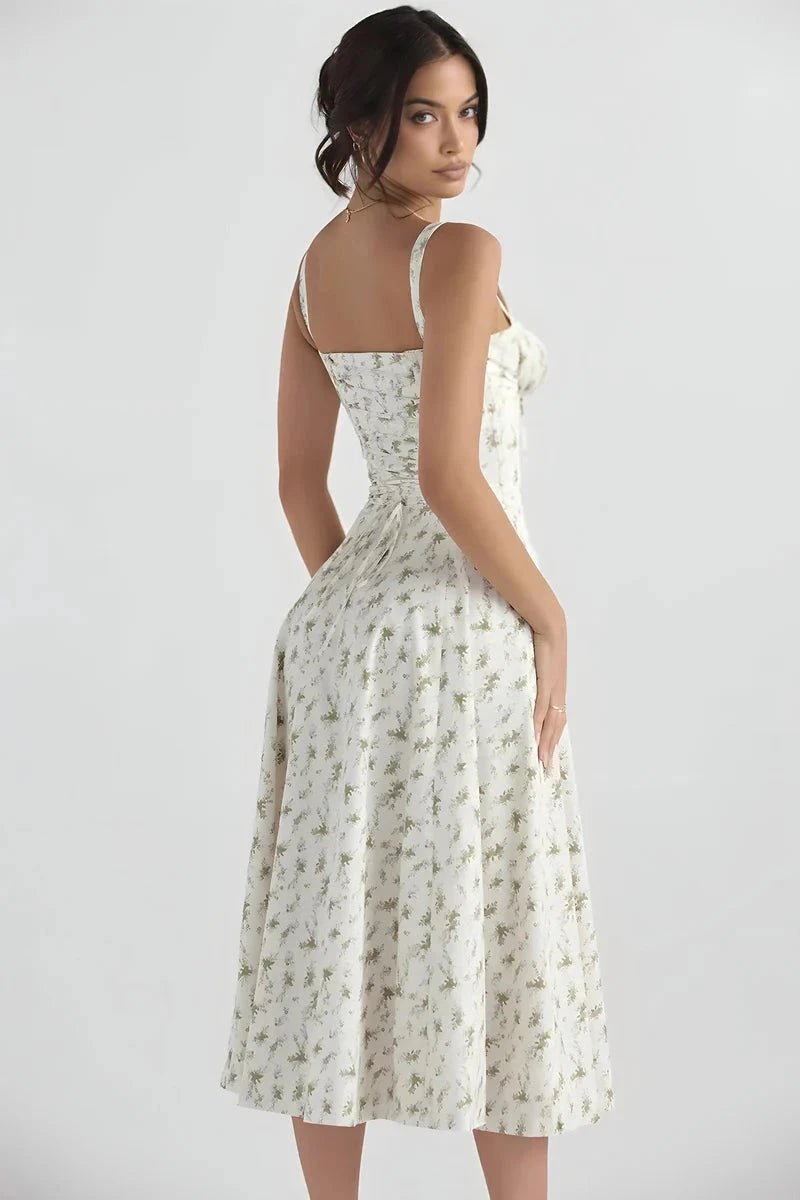 Womens Dress | Bustier Floral Print Summer Dress with Adjustable Straps 2