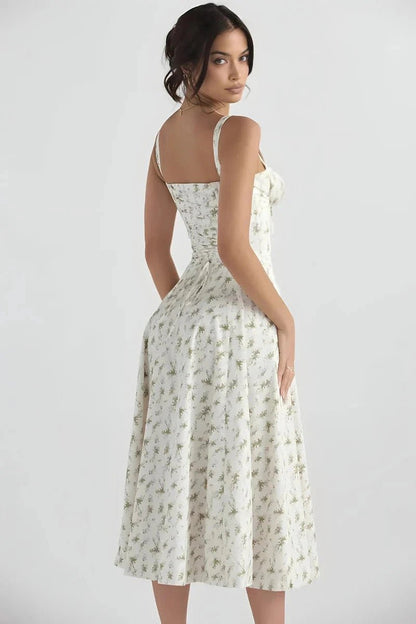 Womens Dress | Bustier Floral Print Summer Dress with Adjustable Straps 2