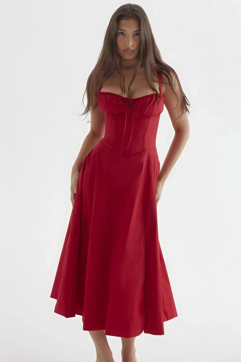 Womens Dress | Bustier Floral Print Summer Dress with Adjustable Straps 3