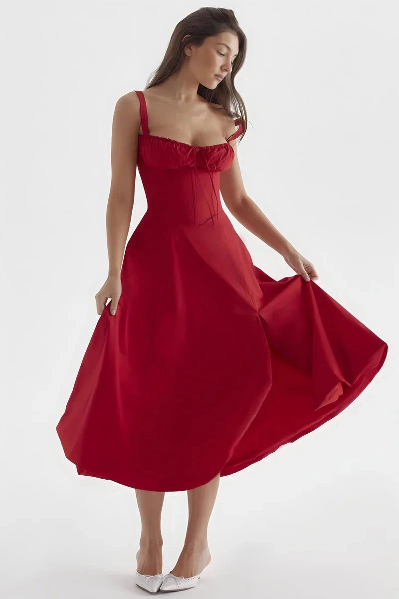 Womens Dress | Bustier Floral Print Summer Dress with Adjustable Straps 4