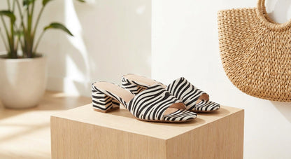 Zebra Print Sandals | Comfortable Mid-Heel Design with Ankle Strap 3