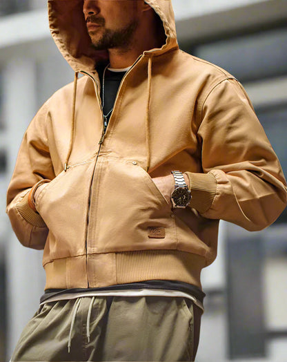 Kapuzen-Canvas-Jacke/Hoodie