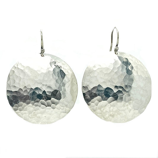 Full Moon Earrings in Sterling Silver | Moon Phase Earrings