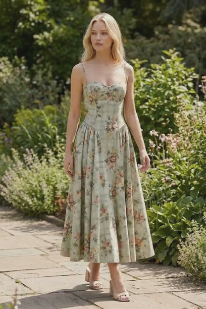 Floral Midi Dress | Elegant Summer Wedding Guest Style