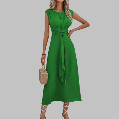 Elegant A-Line Midi Dress | Sleeveless Chic Silhouette - View 1