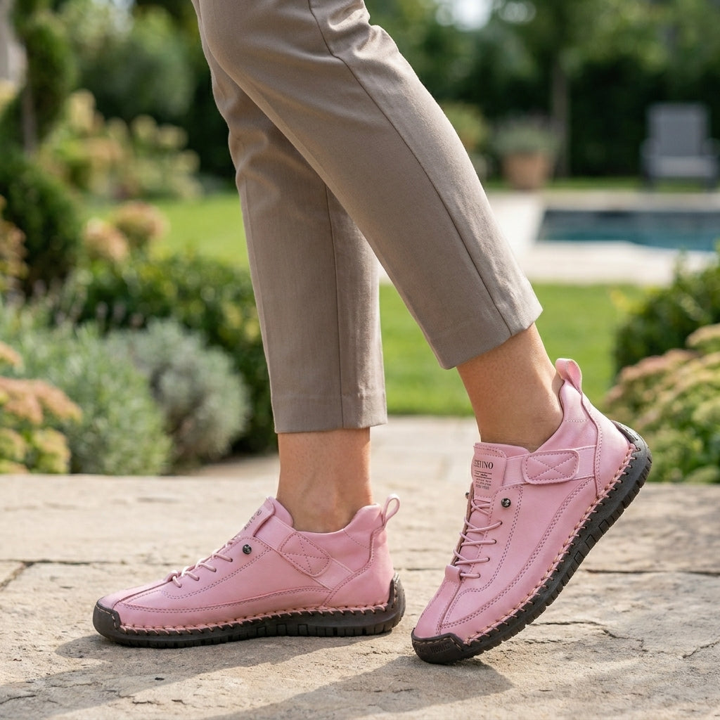 Men's Leather Orthopedic Sneakers | Elegant Wide Fit Trainers - View 1