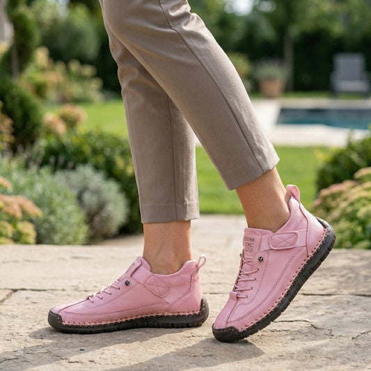 Men's Leather Orthopedic Sneakers | Elegant Wide Fit Trainers - View 1