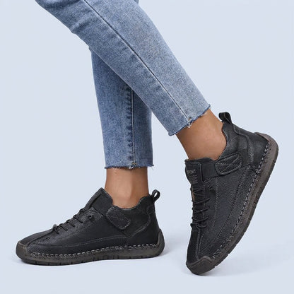 Men's Leather Orthopedic Sneakers | Elegant Wide Fit Trainers - View 2