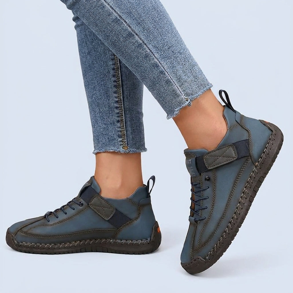 Men's Leather Orthopedic Sneakers | Elegant Wide Fit Trainers - View 4