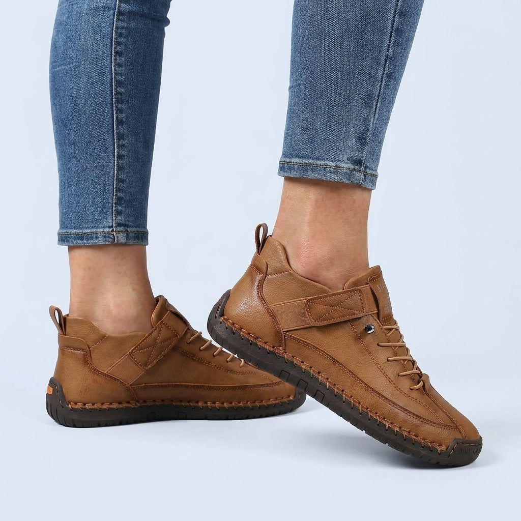 Men's Leather Orthopedic Sneakers | Elegant Wide Fit Trainers - View 6
