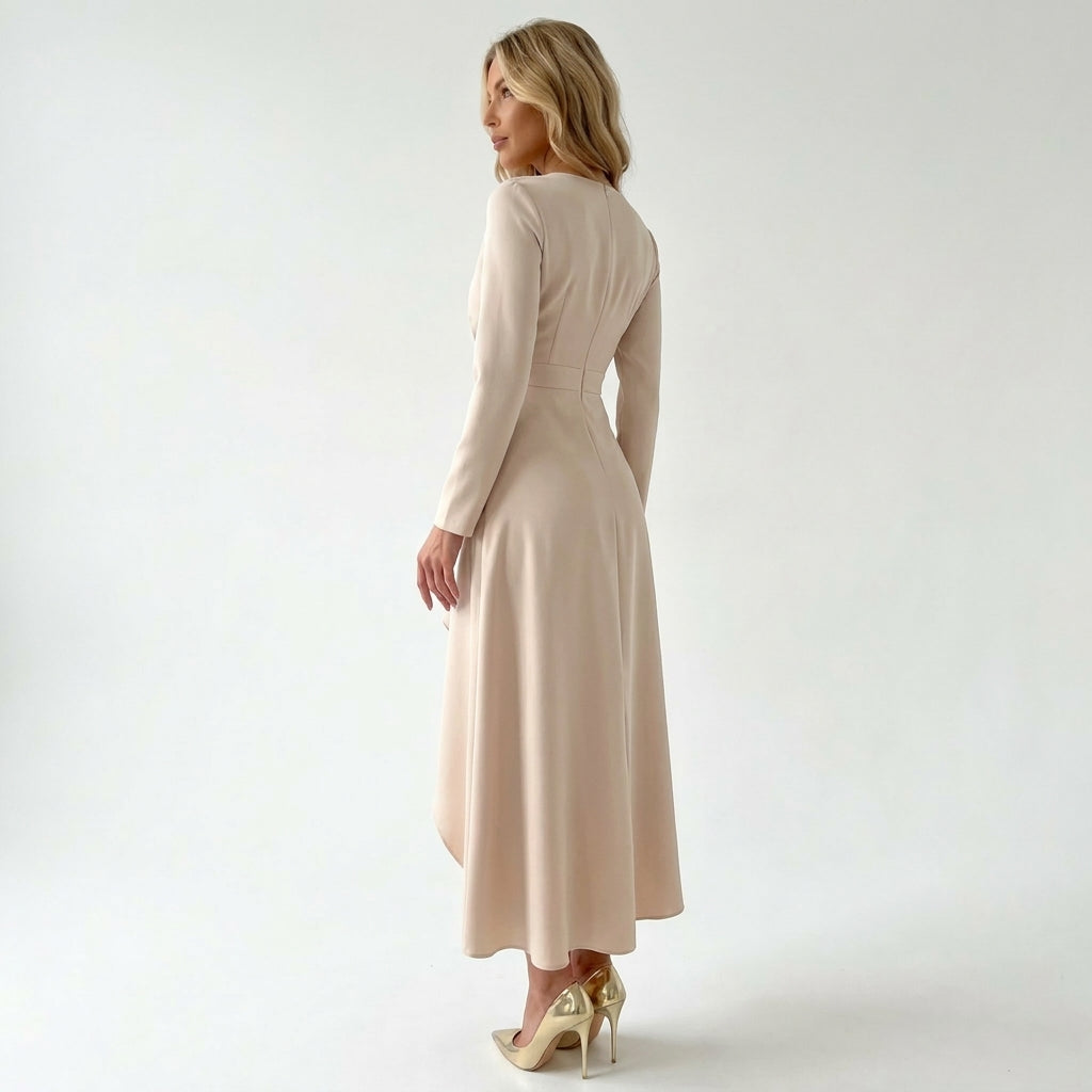 Asymmetric Midi Dress | Elegant Evening & Day Wear - View 5
