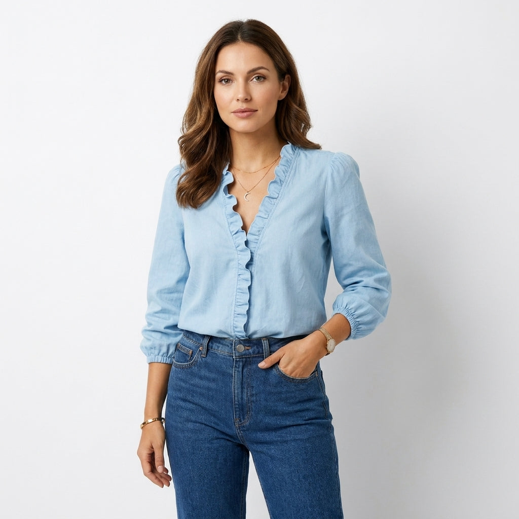 Elegant Ruched Blouse | Sophisticated Plus Size Chic - View 8