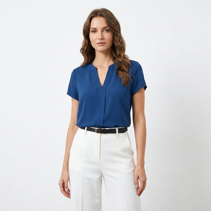 Elegant Chiffon V-Neck Blouse | Chic Plus Size Summer Top - View 5