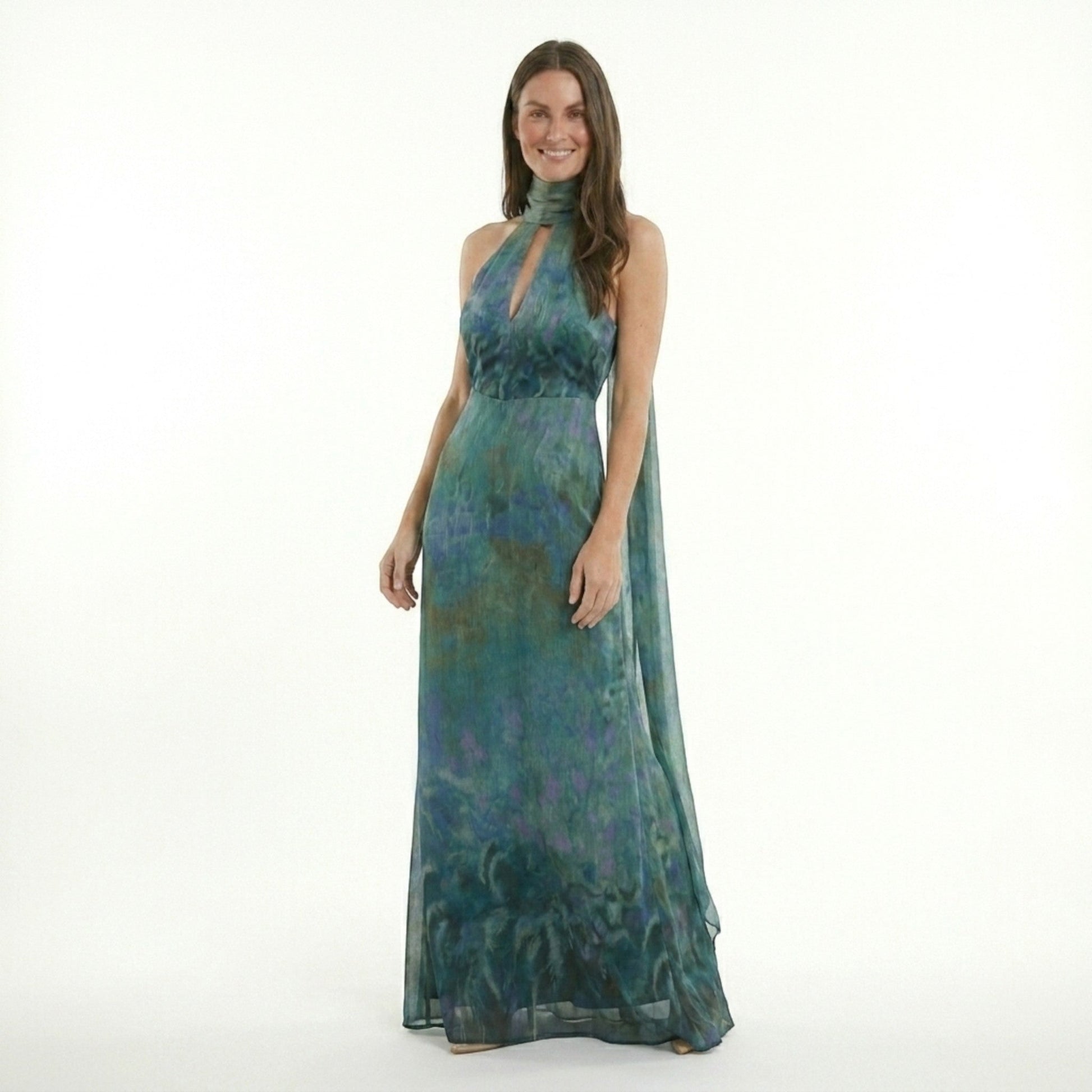 Floral Maxi Dress | Monet-Inspired Elegant Summer Gown - View 4