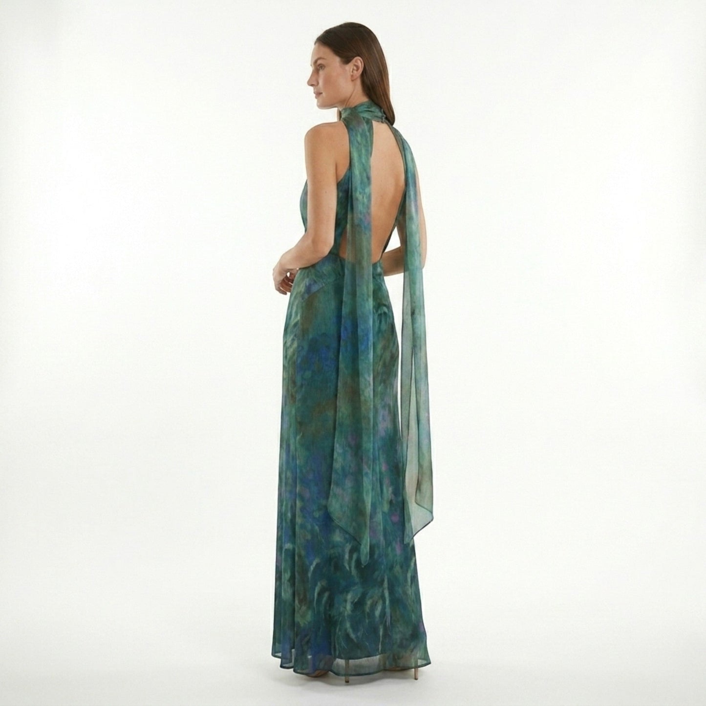 Floral Maxi Dress | Monet-Inspired Elegant Summer Gown - View 5