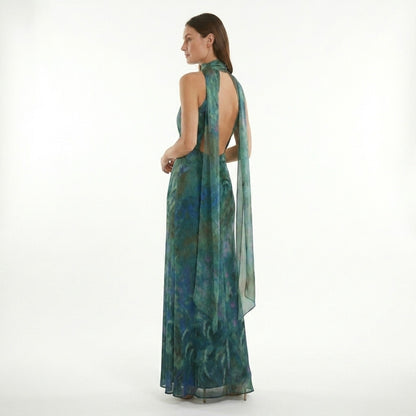 Floral Maxi Dress | Monet-Inspired Elegant Summer Gown - View 5