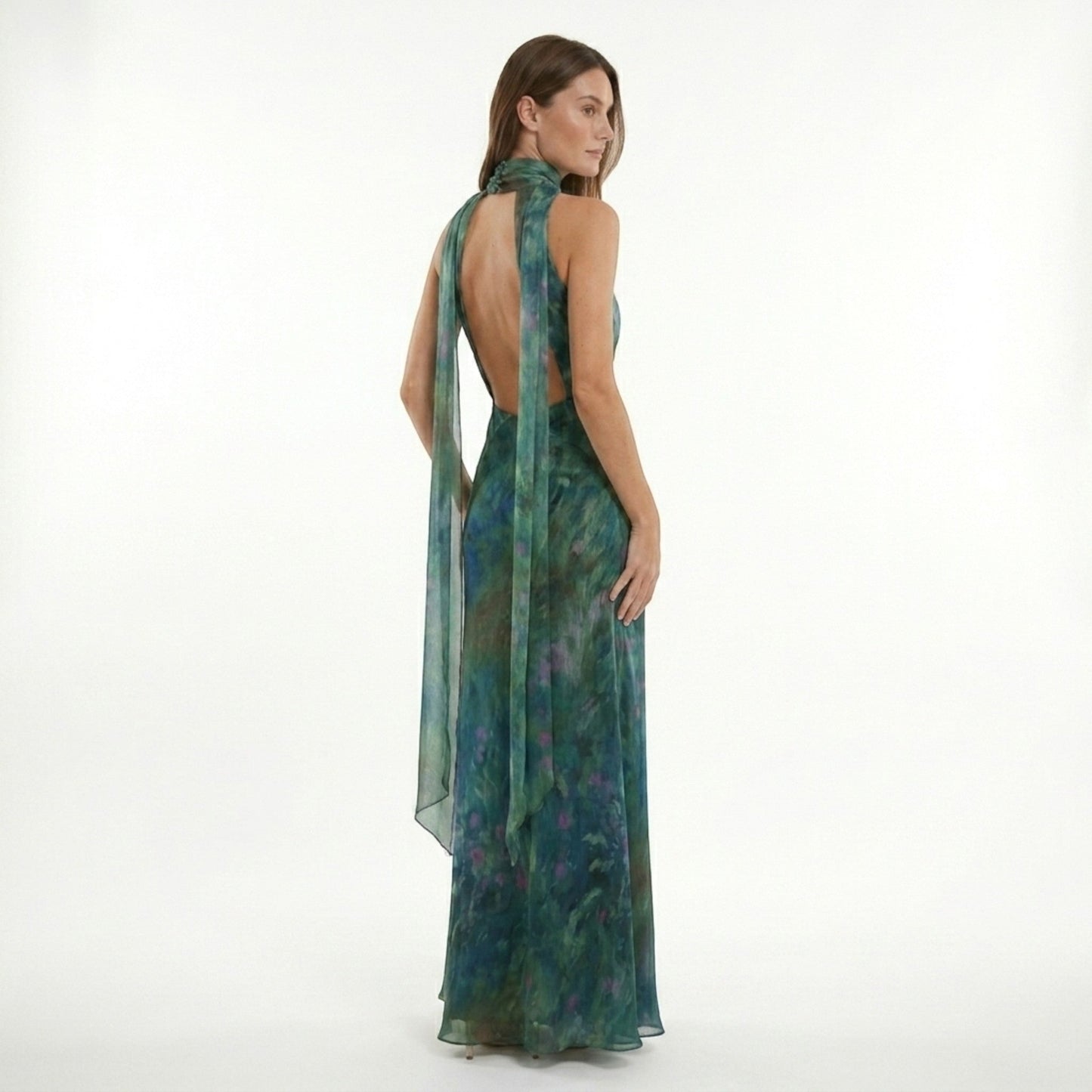 Floral Maxi Dress | Monet-Inspired Elegant Summer Gown - View 6