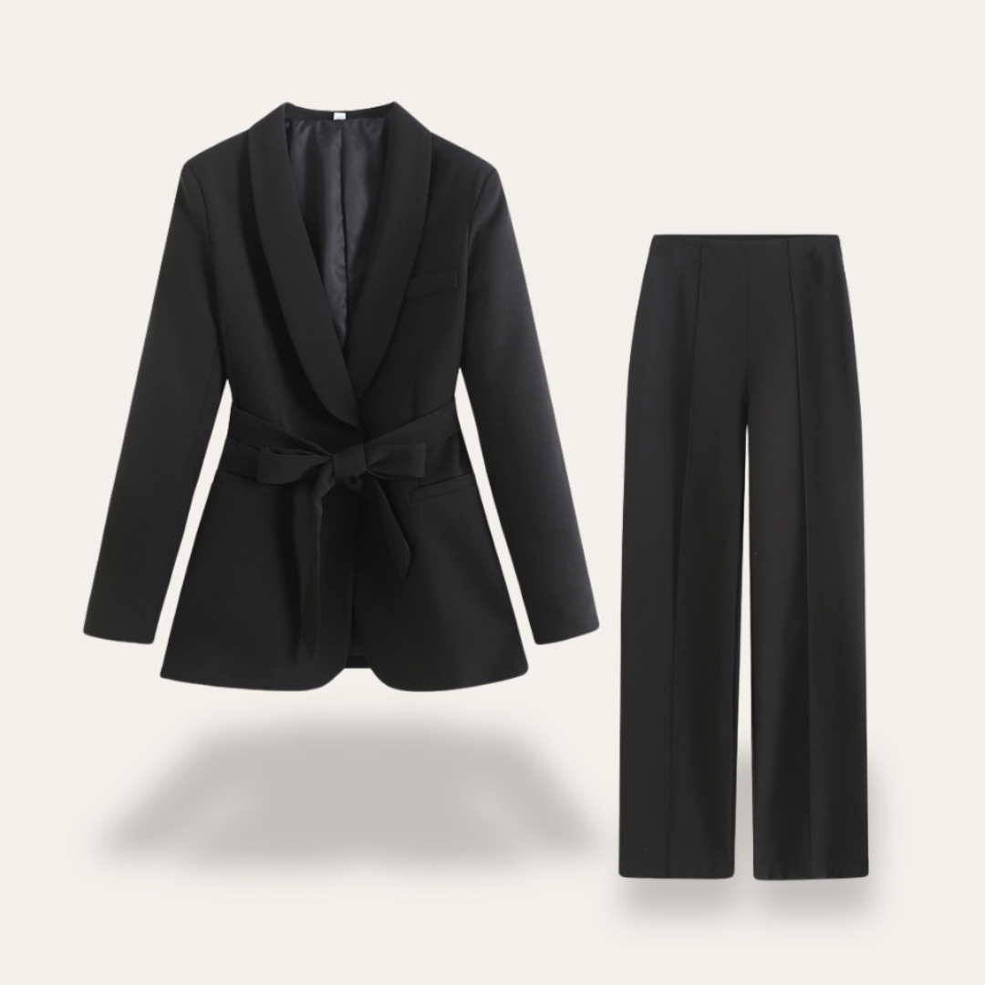 Tailored Blazer & Wide-Leg Pants Set | Elegant Two Piece Set - View 4