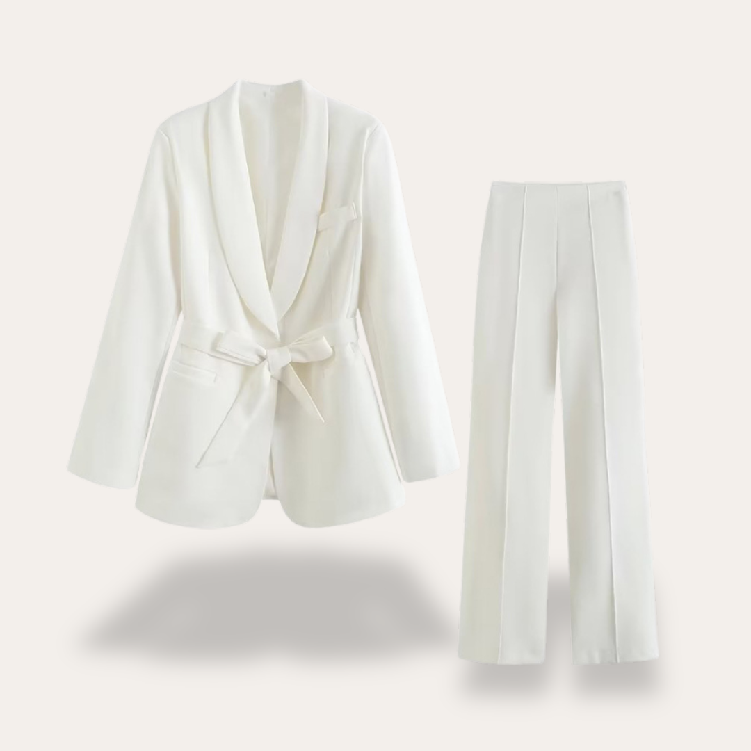 Tailored Blazer & Wide-Leg Pants Set | Elegant Two Piece Set - View 5