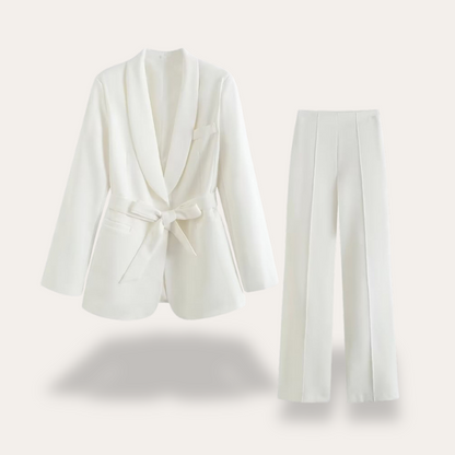 Tailored Blazer & Wide-Leg Pants Set | Elegant Two Piece Set - View 5