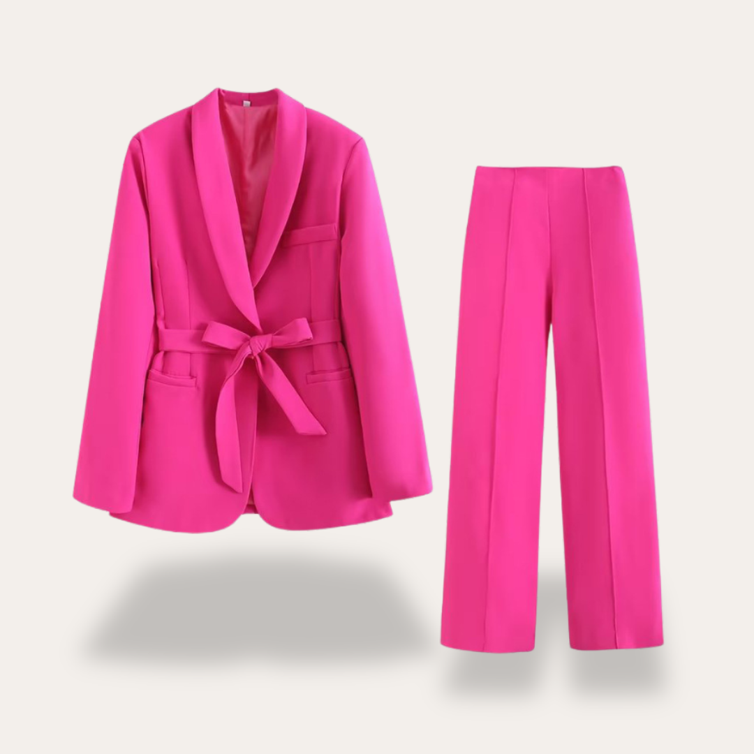 Tailored Blazer & Wide-Leg Pants Set | Elegant Two Piece Set - View 7
