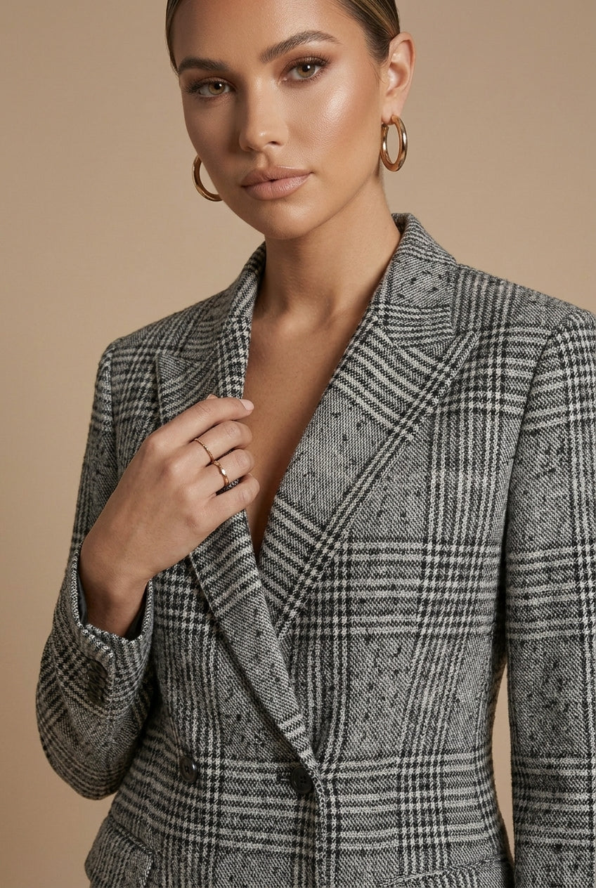 Plaid Blazer & Pants | Tailored Women's Suit - View 3