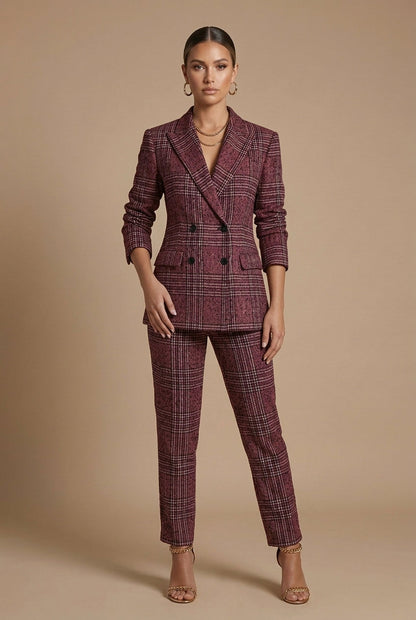 Plaid Blazer & Pants | Tailored Women's Suit - View 5