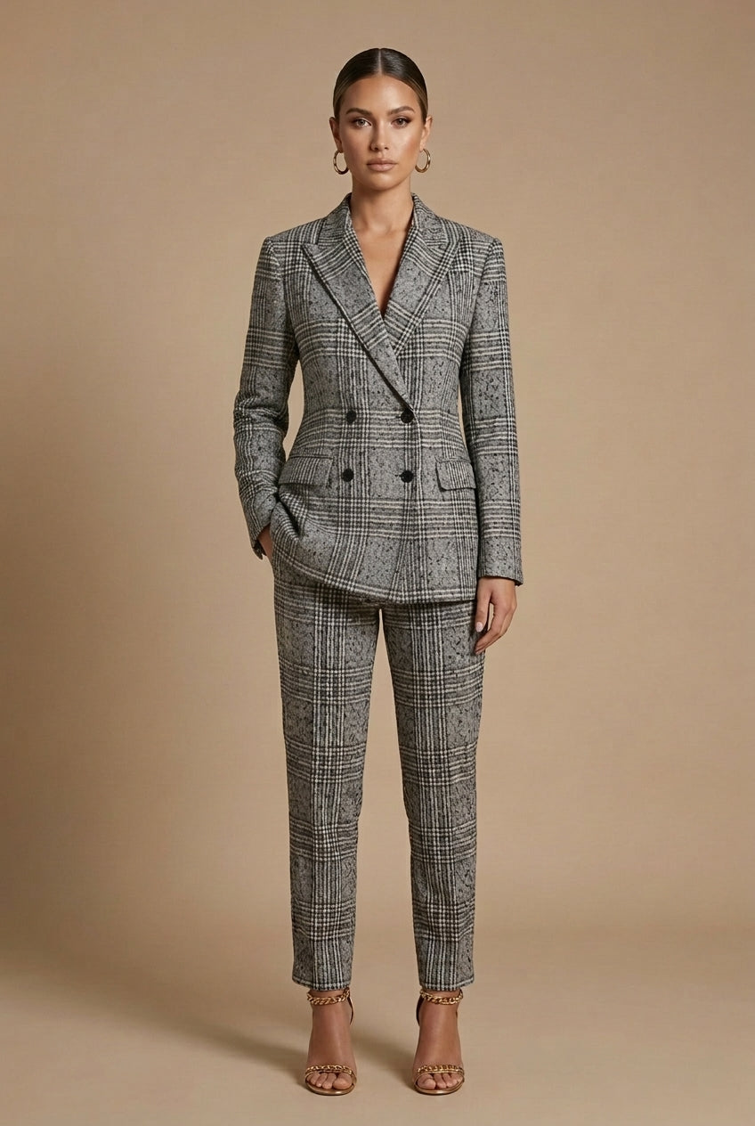 Plaid Blazer & Pants | Tailored Women's Suit - View 6