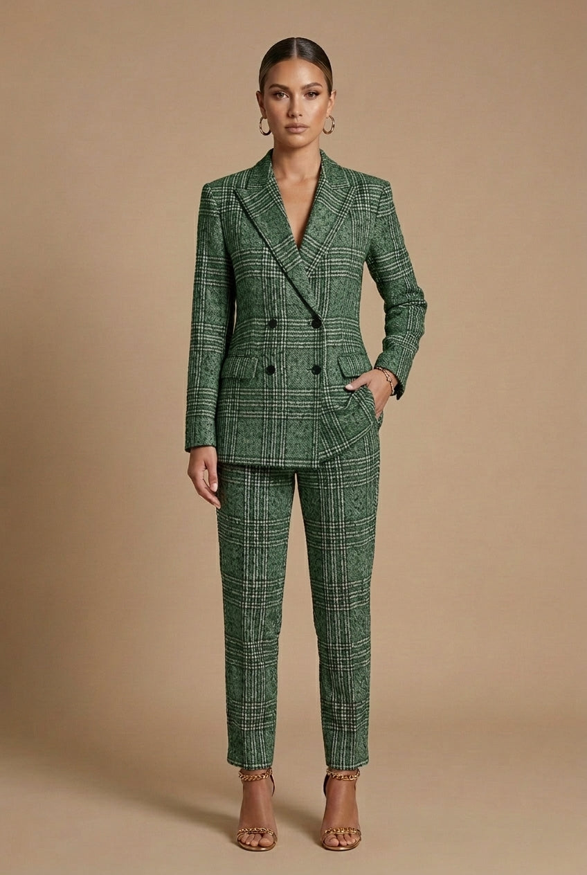 Plaid Blazer & Pants | Tailored Women's Suit - View 7