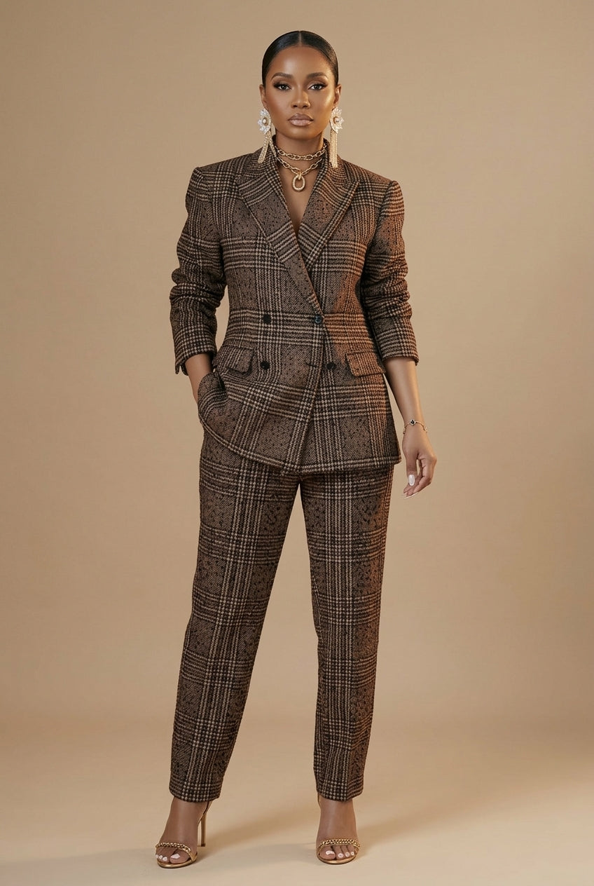 Plaid Blazer & Pants | Tailored Women's Suit - View 8