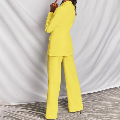Tailored White Pantsuit | Elegant Blazer & Wide-Leg Trousers - View 2