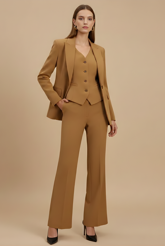 Tailored Women's Suit Set | Elegant Flared Pant Suit - View 1