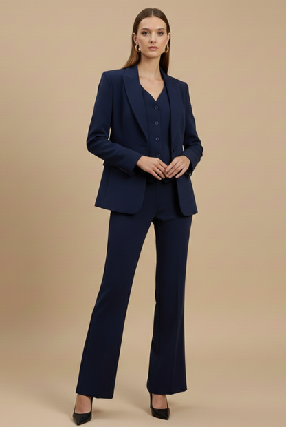 Tailored Women's Suit Set | Elegant Flared Pant Suit - View 5