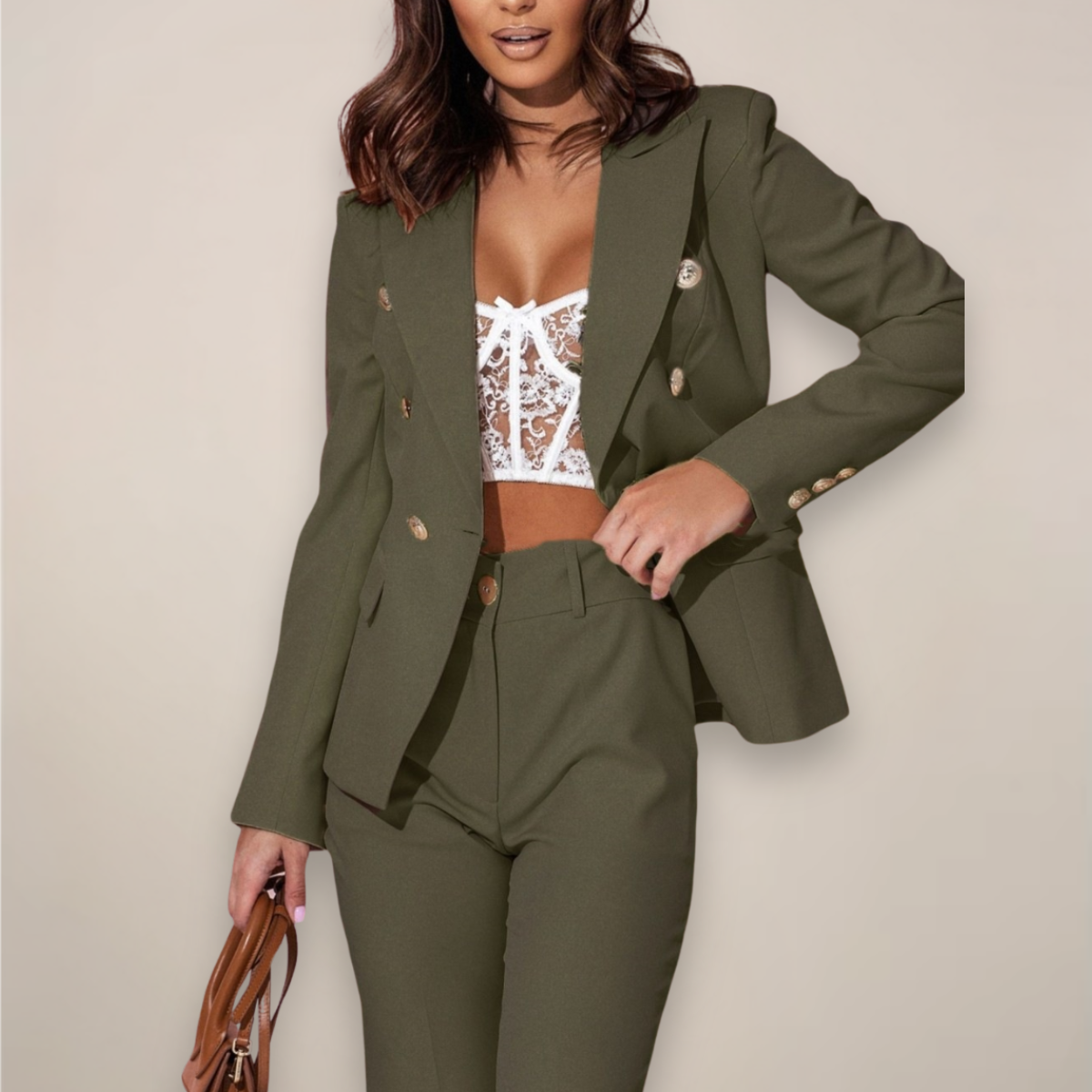 Elegant Tailored Pantsuit | Sophisticated Two-Piece Set - View 6