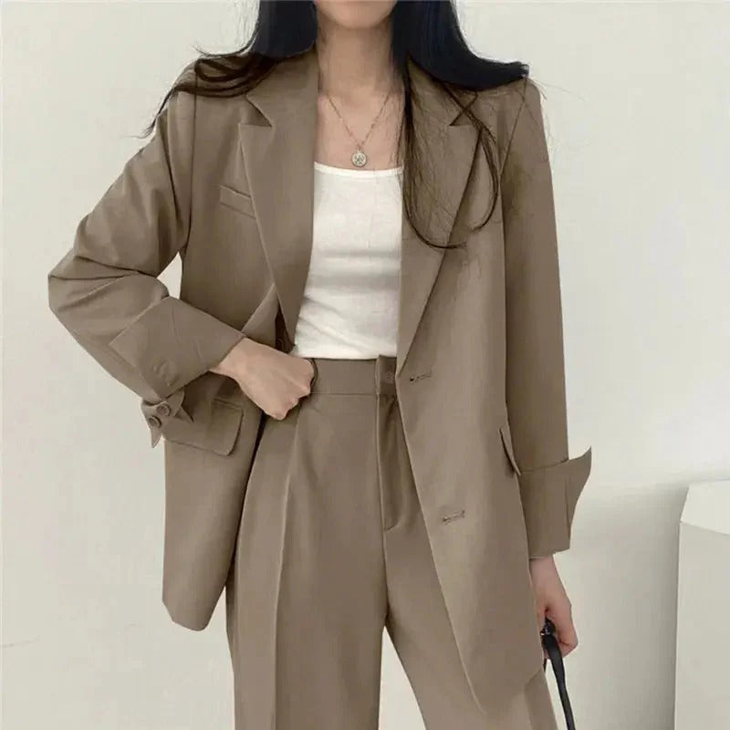 Tailored Blazer & Wide-Leg Pantsuit | Elegant Two-Piece Set - View 1