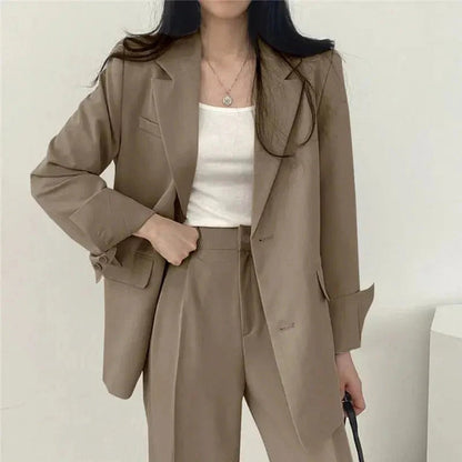 Tailored Blazer & Wide-Leg Pantsuit | Elegant Two-Piece Set - View 1