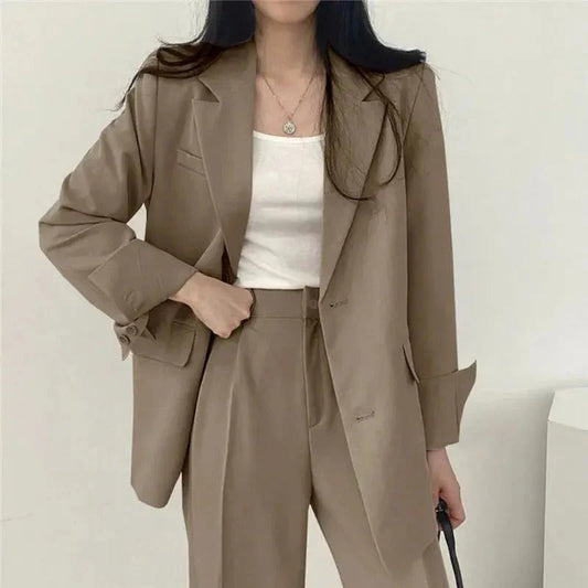 Tailored Blazer & Wide-Leg Pantsuit | Elegant Two-Piece Set - View 1